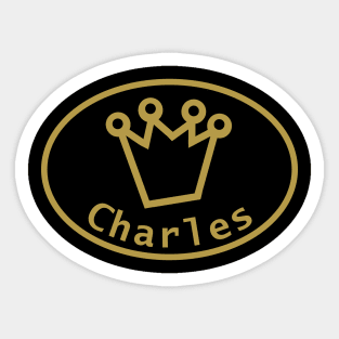 Gold Charles Crown Oval Sticker